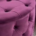 thumbnail image 2 of Zina Purple New Velvet Ottoman, 2 of 5