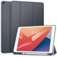 thumbnail image 1 of Case for iPad 7th Generation 10.2 Inch 2019, Full Body Protective Rugged Shockproof Case with Pencil Holder, Trifold Stand with Auto Sleep/Wake Smart Case Cover for iPad 10.2 2019 - Gray, 1 of 7