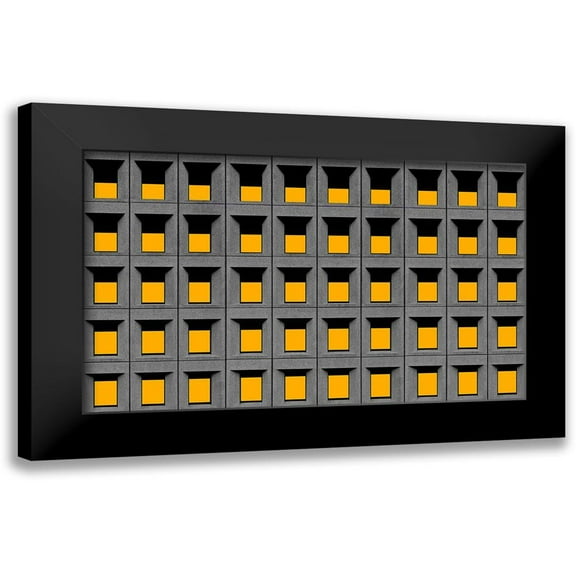 Schuster, Inge 14x10 Black Modern Framed Museum Art Print Titled - Yellow squares