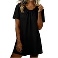 thumbnail image 2 of LWITHSZG Nightgowns for Women Pleated Front Short Sleeve T Shirt Dress Beach Vacation Summer Dresses Pajamas Sleepwear S-XXL, 2 of 9