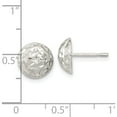 thumbnail image 3 of Sterling Silver Polished D/C Textured Post Earrings (9.6 X 9.6) Made In India qe15997, 3 of 5