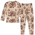 thumbnail image 2 of Dailycode Cotton Pajama Set Snug Fit Long Sleeve Top and Pants for 18M-8Y Elephants and Leaves, 2 of 7