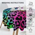 thumbnail image 6 of YFYANG 60 inch Round Table Cloth, Reusable Polyester Rainbow Color Animal Print Table Cover for Indoor Outdoor Kitchen Restaurant Table Decoration Tablecloths, 6 of 8