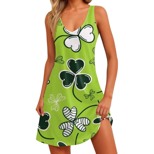 WILLBEST Vestido Portátil Para Mujer, Moda Informal, Moderno, Estampado, Día De San Patricio, Falda Informal
