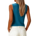 thumbnail image 4 of Lumtrix Womens V Neck Sweater Vest 2026 Spring Summer Sleeveless Knit Shirts Basic Vacation Loose Fit Tank Tops Cyan L, 4 of 4