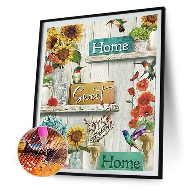 Cuadros Decorativos Kit de pintura de diamante 5D, imagen de taladro redondo completo de flores para el hogar DIY (A1500) Sywqhk Nuevos Originales