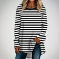 thumbnail image 2 of hxobax Oversized Striped Pullover Tops for Womens Colorblock Long SLeeve Raglan Shirts Tunics Blouse, 2 of 6