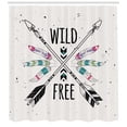 thumbnail image 3 of Ambesonne Tribal Shower Curtain, Arrows Words Native, 69"Wx75"L, Coconut Black, 3 of 3