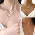 thumbnail image 2 of YSABOXY Collier Pendentif en Forme de Goutte d'Eau à 2 Couches O4, 2 of 5