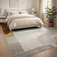 thumbnail image 3 of ODIKA 8'x10' Washable Area Rug Non-Shedding, Easy Care, Neutral Abstract That Brushstroke Tones Border Dining Table Couch for King Size Bedroom Under Bed, Master Suite, 3 of 7