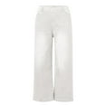 thumbnail image 7 of Difdany Womens Jeans Stretchy Jeans for Women Womens Pants High or Mid Waisted Jeans for Women Womens Wide Leg Pants White 3XL, 7 of 7