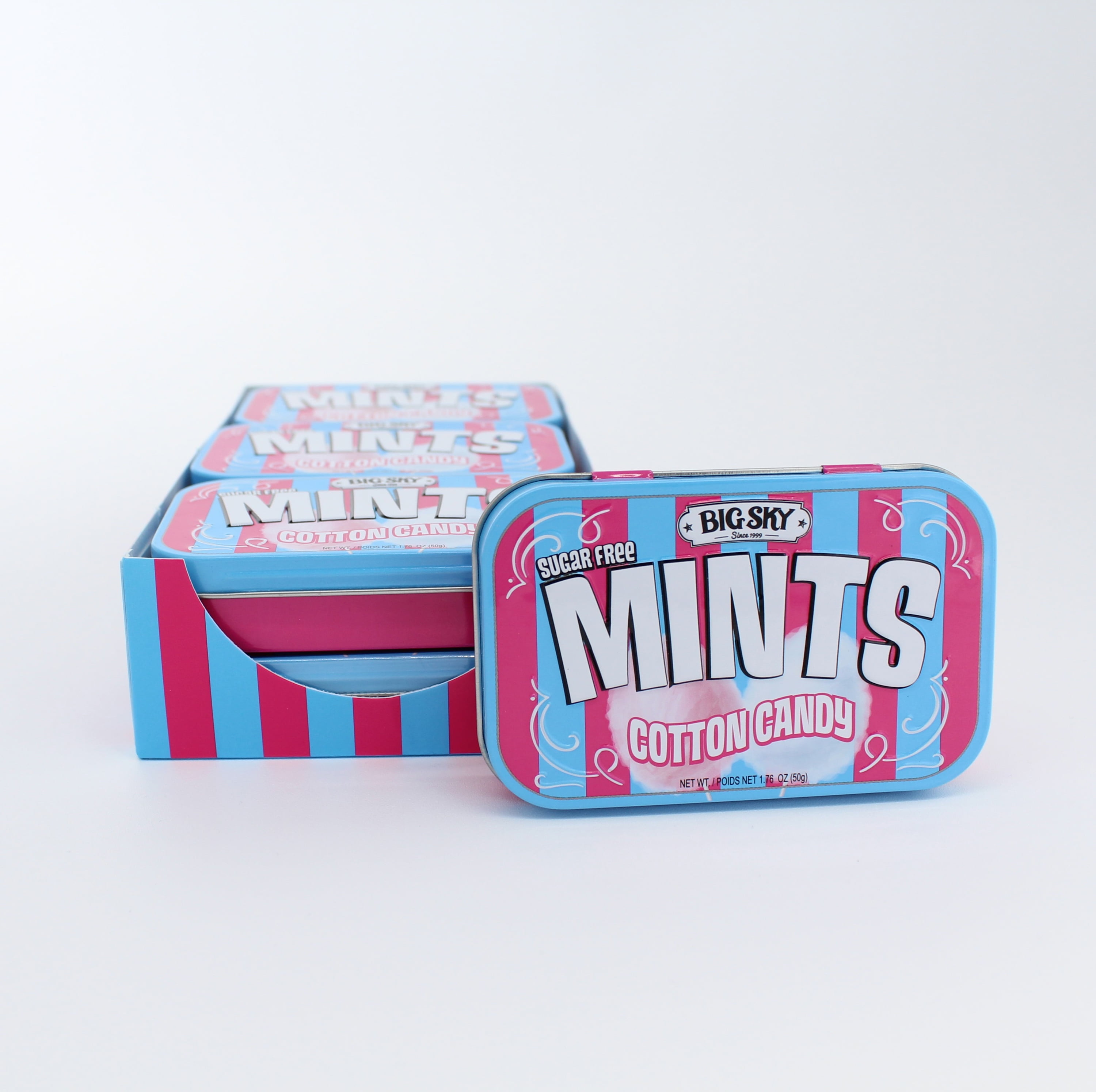 Big Sky Cotton Candy Mints Sugar Free, Vanilla Flavored, Allergens Not Contained, Contains 50 Mints, 1.76 oz.