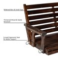thumbnail image 3 of Fortune Candy 3-Seater Wooden Porch Swing with Hanging Chains, Heavy Duty 880 lbs, Deep Brown, 3 of 6