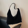 thumbnail image 3 of Bolso informal de piel suave de gran capacidad para mujer, nuevo bolso de hombro de ante, bolso de mano de moda, bolso tipo cubo combinable a la moda 2025, 3 of 5