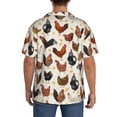 thumbnail image 5 of KLL Roosters and Chickens Print Men's Shirt Short Sleeve Button Down Summer Cuba Beach Shirts- Small, 5 of 7