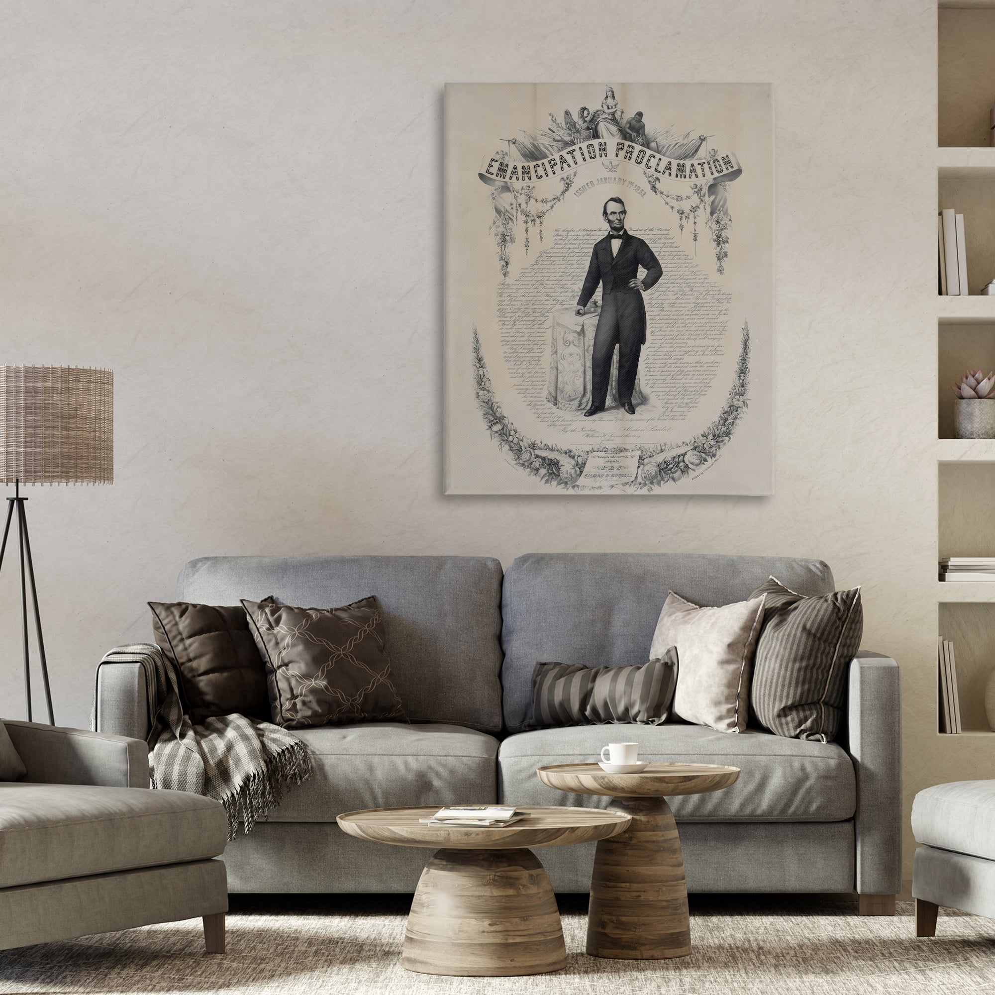 Stupell Industries Lincoln with Emancipation Proclamation Canvas Wall Art, design by Arlington Prints