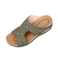 thumbnail image 2 of BADHUB Womens Orthopedic Sandals Arch Support Flip Flops Sandals Beach Outdoor Mesh Slides Sandal Summer Casual Boho Beach Shoes Green 42, 2 of 6