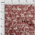 thumbnail image 2 of oneOone Viscose Jersey Maroon Fabric Abstract Face Diy Clothing Quilting Fabric Print Fabric By Yard 60 Inch Wide, 2 of 7