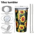 thumbnail image 4 of Black Sunflower 10oz Tumblers Stainless Steel Tumbler with Lid and Straw,Vacuum Insulated Double Wall Travel Tumbler Cups with Cleaning Brush for Coffee, Tea, 4 of 4