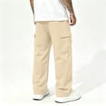 thumbnail image 5 of Resicozy Cargo Pants for Men Stretch Sweatpants Elastic Drawstring Casual Workout Joggers Hiking Tactical Pants with Pockets Beige 2XL, 5 of 8