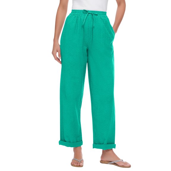 Woman Within Women's Plus Size Seersucker Pant Pant