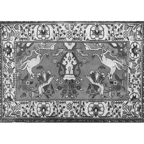 Ahgly Company Indoor Rectangle Animal Gray Traditional Area Rugs, 2' x 3'
