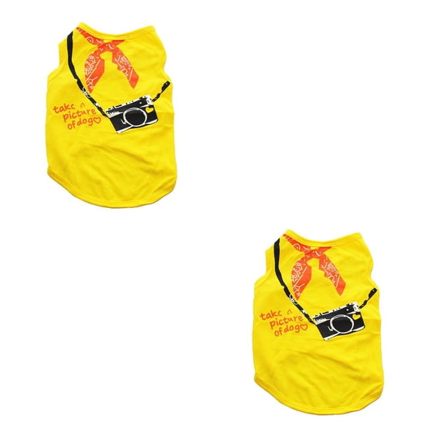Ropa Methold Chaleco para perros Camisetas para perros Amarillo brillante XS 2piezas