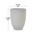 thumbnail image 6 of Noble House Clement 16" Ceramic Flowerpot, Glossy Modern Planter with Drainage Hole for Indoor/Outdoor, Milk White, 6 of 8