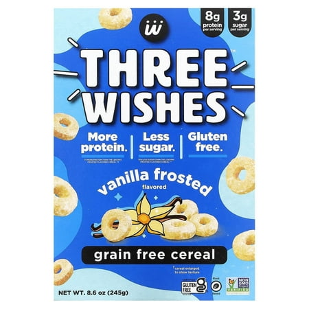Three Wishes, Grain Free Cereal, Vanilla Frosted, 8.6 oz (245 g) Pack of 2