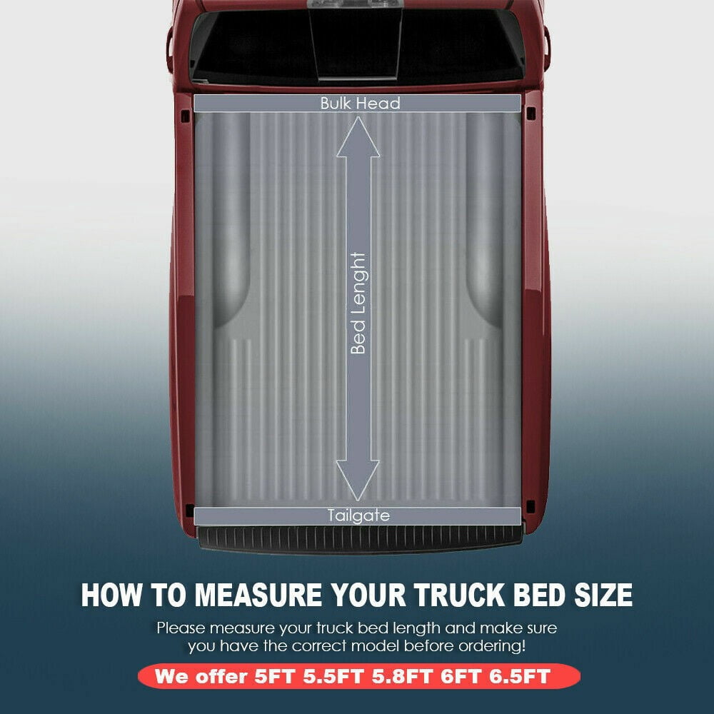 Geelife 5.5FT 4-Fold Soft Truck Bed Tonneau Cover F150 Waterproof