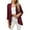 Wine Red, variant on Women's Three Quarter Sleeve Cardigan, Open-Front Solid Color Ruffled Drop Hem Tops, Casual Street Style Thin Outwear