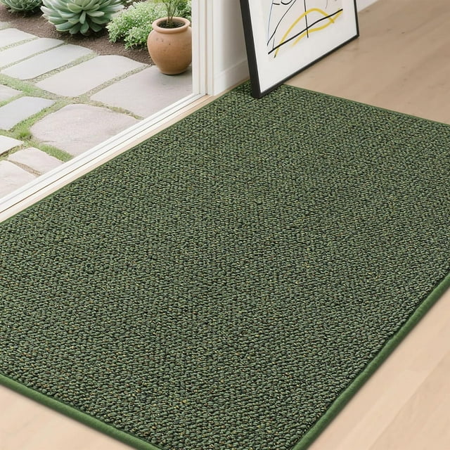Dirt Trapper Door Mat ” x ” Washable Doormats Entrance Mat Dirt and Absorbent Welcome Mat Low Profile Floor Mats for Front Back Door and Entryway Taupe
