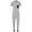 Grey Body-Charocal Trim, variant on Special Needs Adaptive Clothing For Adults, Zipback Short Sleeve Long Leg Bodysuit For Adults with Special Needs By Kaycey, Navy Body Grey Trim, Large