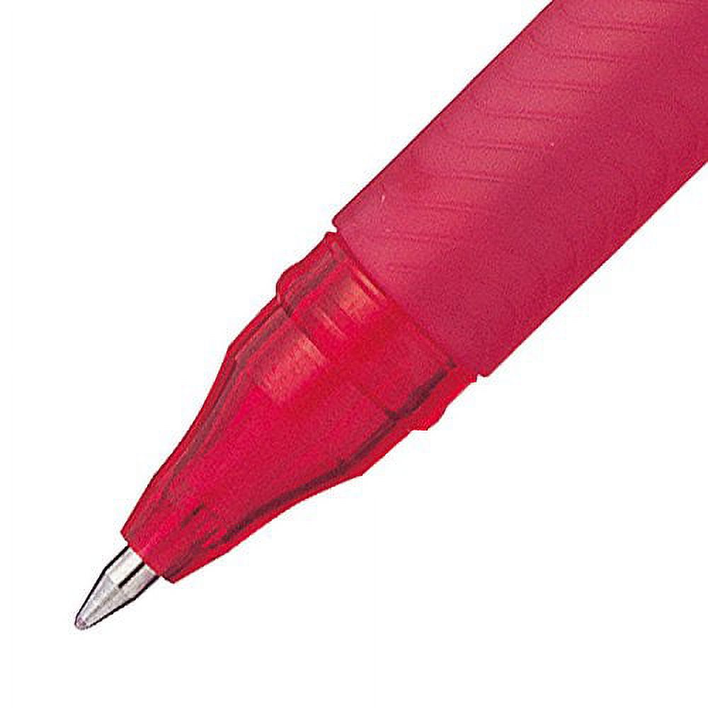 Pentel EnerGel Deluxe Liquid Gel Pen, Medium Line, Metal Tip, Red Ink, Box of 12 (BL57-B)