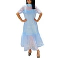 thumbnail image 4 of Sky Blue Organza High Neck Gown Perfect for formal Events, Evening Galas, or Weddings, 4 of 7