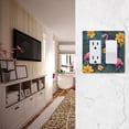 thumbnail image 5 of Yayeee Rocker Switch Wall Plate 3-Gang 6.5"x4.6" Home Decorative Outlet Cover, Yellow Floral Flamingo, 5 of 6