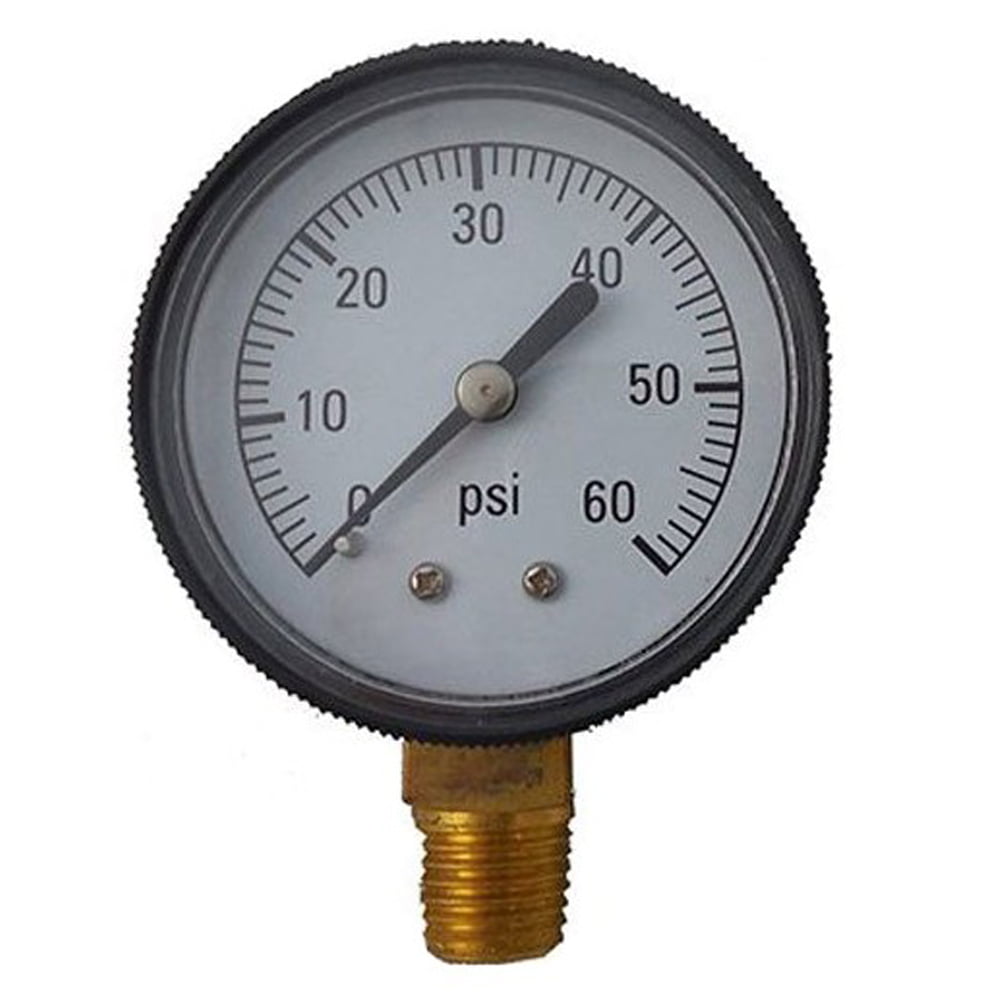 1/4" Inch Pipe Thread Pool Spa Filter Water Pressure Gauge 0-60 PSI Side Mount 