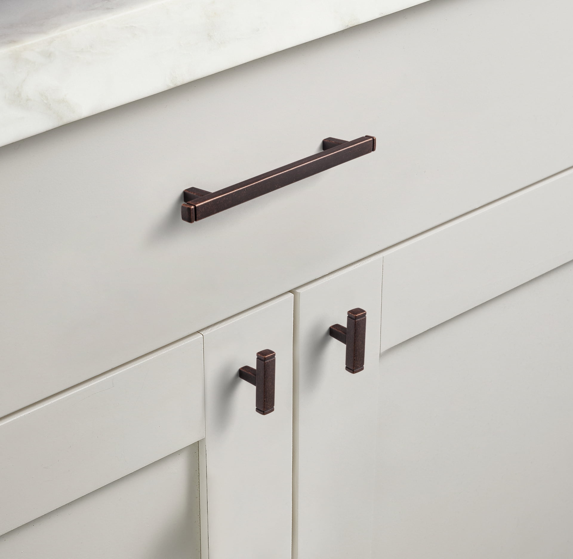 Goo-Ki 12-Pack Antique Oil Rubbed Bronze Kitchen Cabinet Knobs,Zinc Alloy Drawer Knobs Dresser Pulls, Single Hole Drawer Furniture Knobs for Dresser Drawers