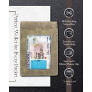 Slim Leather Wallet for Men – RFID Blocking Minimalist Front Pocket Wallet with Money Clip – Genuine Leather Bifold Card Holder – Gift-Ready