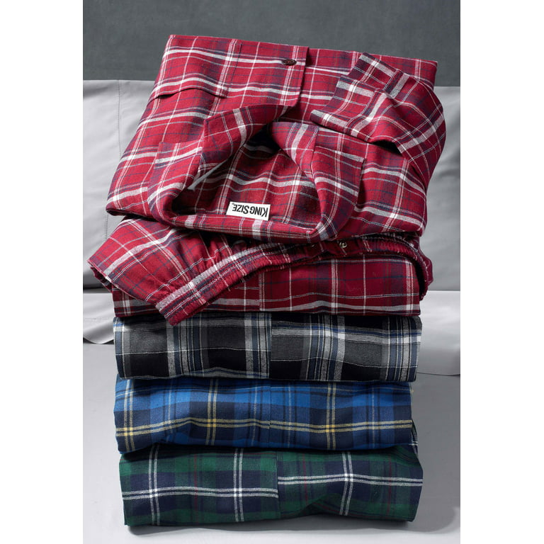Kingsize Men's Big & Tall Jersey Knit Plaid Pajama Set - Tall - 4xl, Black  Buffalo Check : Target