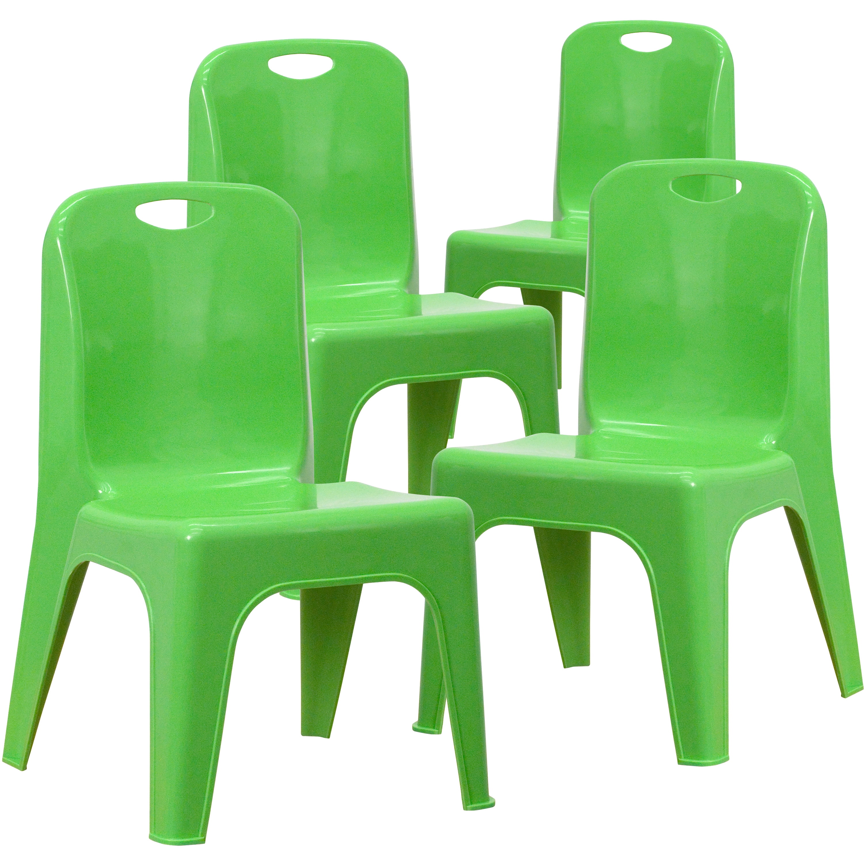Flash Furniture Whitney 4 Pack Green Plastic Stackable School Chair