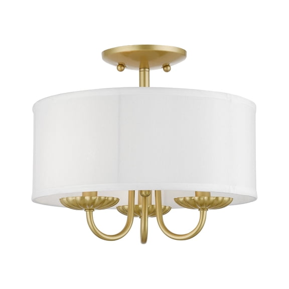 Livex Lighting - Brookdale - 3 Light Semi-Flush Mount In Transitional Style-11