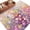 Light Purple Cherry Pink Lemon Yellow, variant on Round Rugs 3Ft, Pink Spring Floral Round Area Rug Washable Indoor Throw Carpet, Modern Oil Painted Daisy Botanical Small Non Slip Circle Rug for Bedroom Living Room Home Decor Aesthetic