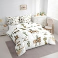 thumbnail image 3 of Castle Fairy Western Cowboy Bedding Comforter Set 7pcs for Boys Girls,Exotic Style Cactus Bull Skull Queen Bedding Sets Super Cozy,Retro Vintage Aesthetic Queen Sheet Sets,Luxury Bedroom Decor, 3 of 8