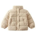 thumbnail image 6 of JUMEYU Girls Puffer Coat Baby Girl Winter Coat Toddler Jackets Warm Down Outerwear with Hooded 3T 4T (Khaki,3-4 Years), 6 of 6