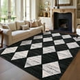 thumbnail image 1 of Garvee 10x13ft Geometric Diamond Area Rug, Machine Washable Rug Stain Resistant Indoor Carpet With Non-Slip Backing, Soft Low Pile Rug for Living Room Bedroom Home Office, Black, 1 of 9