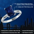 thumbnail image 2 of Gem Stone King 2.45 Cttw PT900 Platinum 900 Blue Sapphire Engagement Ring for Women | Emerald Cut 9X7MM | Gemstone Birthstone | Wedding Anniversary Promise Ring for Women | Size 5,6,7,8,9, 2 of 6