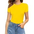 thumbnail image 2 of Xishao Women's Round Neck Short Sleeve T Shirts Basic Bodysuits Xishao ropa, 2 of 2