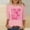 Pink, variant on 3/4 Sleeve Tops for Junior Plus Size Dressy Pullover Trendy,Tunic Crew Neck Summer Womans Blouses Gift