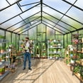 thumbnail image 7 of MUCHANT 10x12 FT Greenhouse for Outdoors, Walk-in Large Aluminum Frame Greenhouse with Quick Setup Structure and Roof Vent for Garden Backyard, Black, 7 of 7